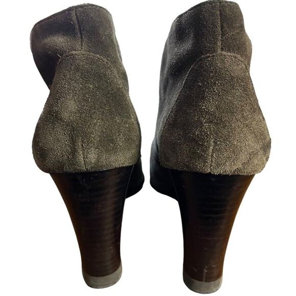 Franco Sarto Weston Gray Suede Leather Wedge Ankle Booties Boots Shoes sz 8.5 - Picture 11 of 16